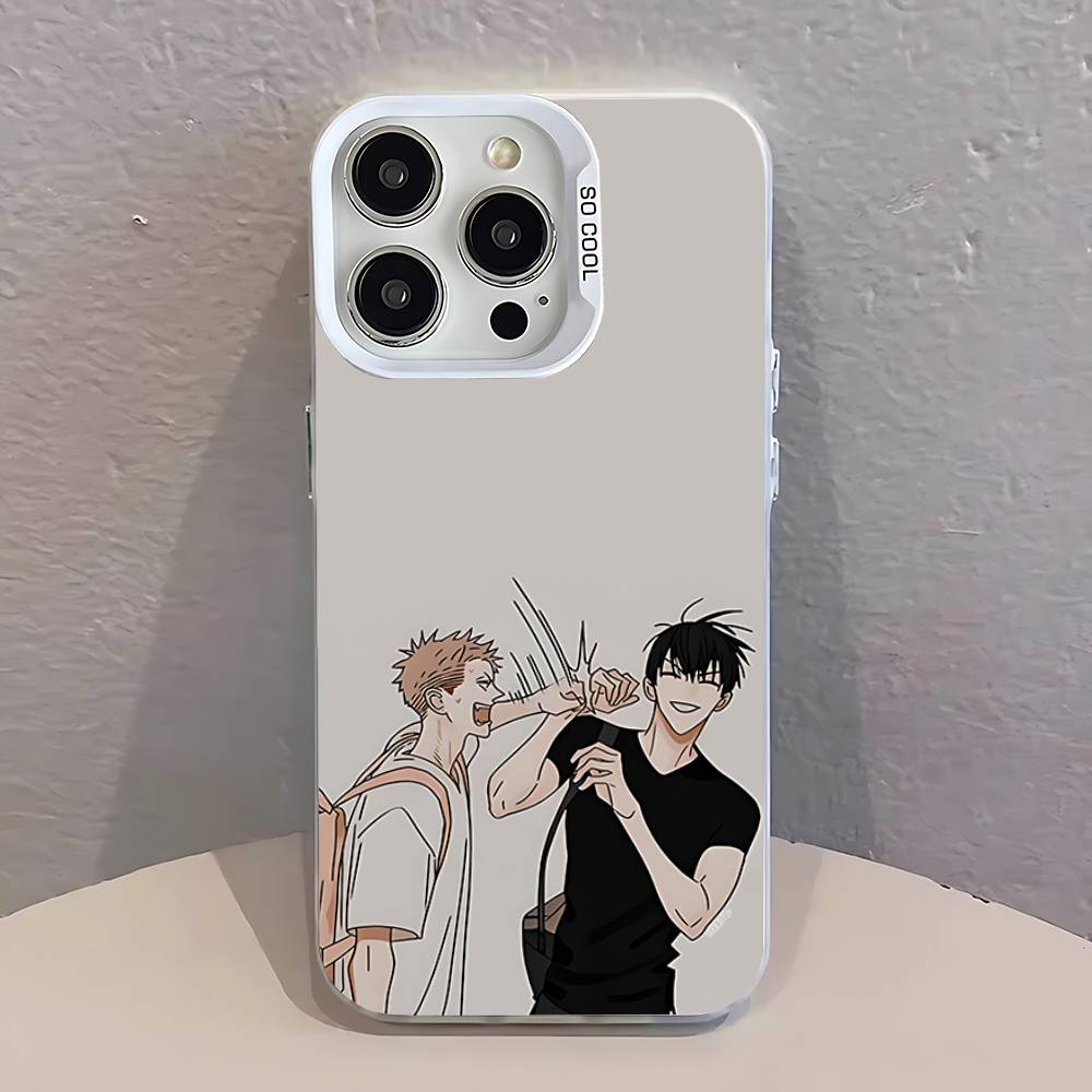 Мультяшный BL 19 Days Комиксы Чехол для телефона Для iPhone 17,16,13,12,11,15,14,Pro,Max,Plus,SE4,Air,Mini Белый IMD Матовый