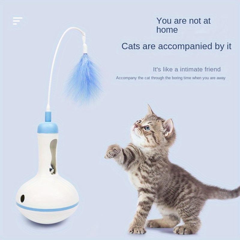 Interactive Dog and Cat Toy, Self-Entertainment Tumbler with Food Dropping Ball and Feather Funny Toy, Relieving Boredom and Improving Intelligence