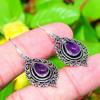 Sage Amethyst Gemstone 925 Sterling Silver Gift Jewelry Earring 1.62"