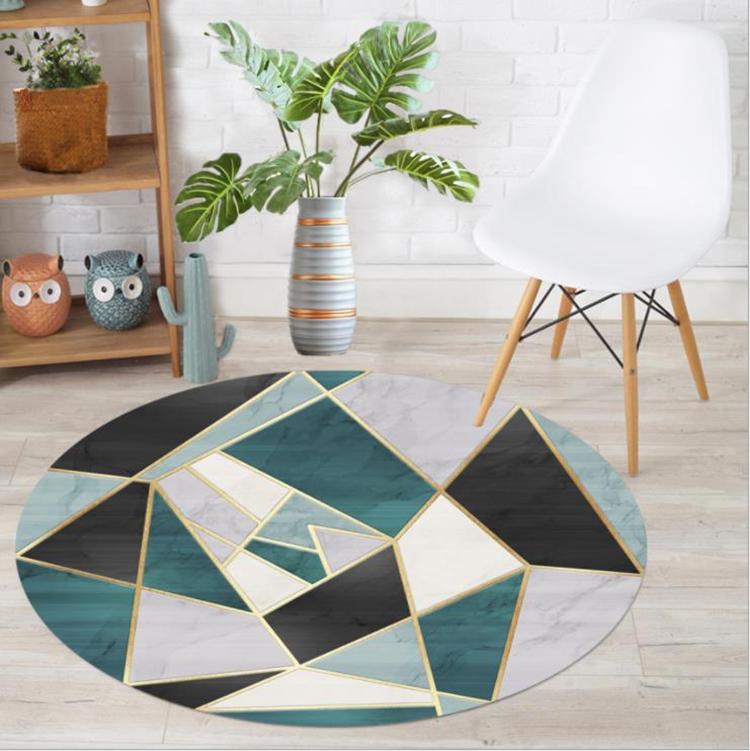 Round Carpet Nordic Modern Geometric Print Home Decor Hanging Basket Foot Mat Study Chair Floor Rug Living Coffee Table Carpets