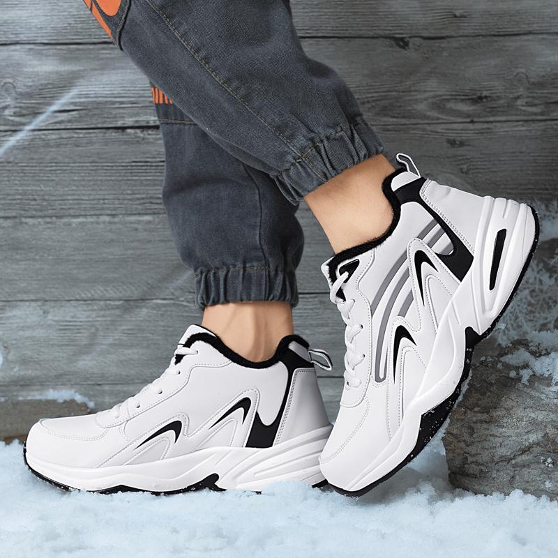 Осенне-зимняя мужская спортивная обувь большого размера плюс бархатные теплые зимние ультралегкие мужские ботинки