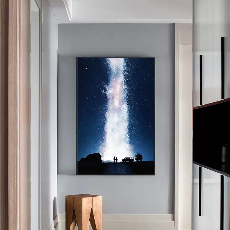 Классический научно-фантастический фильм «Интерстеллар» постер с печатью на холсте, персонажи фильма, винтажная настенная картина для гостиной, украшение дома