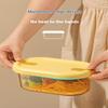 Стеклянный ланч-бокс для микроволновки для офисных работников, разделенный, термостойкий ланч-бокс-миска, герметичный и сохраняющий свежесть с крышкой