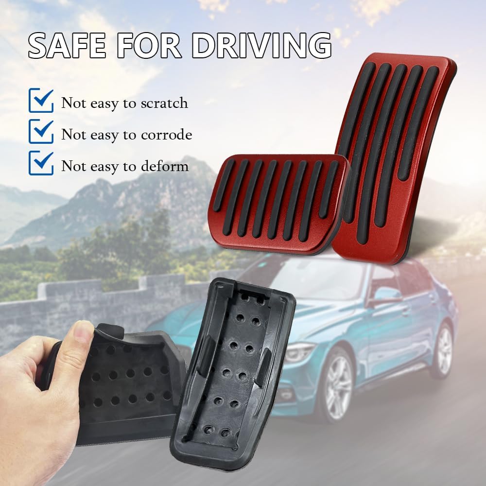 Suitable for Tesla Model3/Y accelerator brake rest pedal aluminum alloy protective cover red