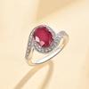 Элегантное кольцо из стерлингового серебра 925 пробы с рубином, натуральные драгоценные камни овальной формы 7*9 мм, большой камень для женщин, подарок на годовщину для мамы