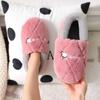 Women's Warm Plush Cotton Slippers for Home - Autumn/Winter Indoor Footwear
