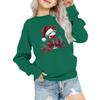 Kids' Fashion Loose-Fit Casual Long-Sleeve Christmas Print Oversized Crewneck Sweatshirt
