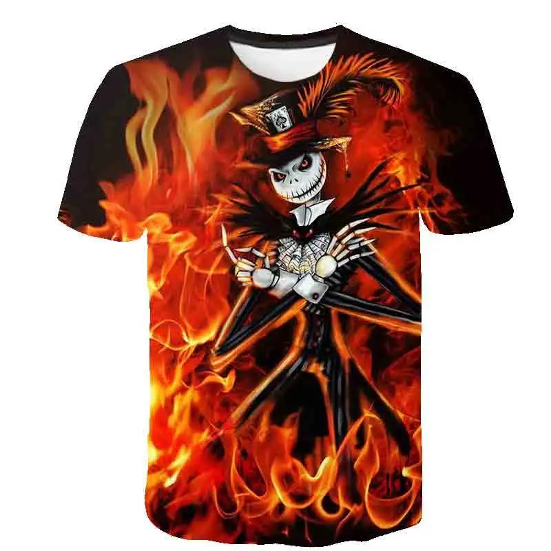Halloween Skull Graphic Men's T-shirts Harajuku Hip Hop Streetwear Short Sleeve Loose Top