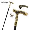 Gold Black Luxury Deer Handle Walking Cane Fashion Decorative Walking Stick Gentleman Elegant Cosplay Cane Knob Crosier 90cm