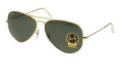 Ray-Ban Aviator Большие Металлические RB3026 L2846 62 Золотая Оправа G-15 Зеленые Стеклянные Линзы