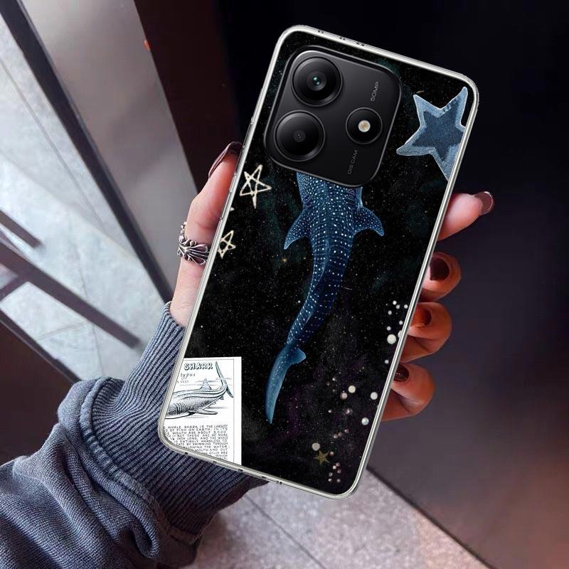 Ocean Whale Shark Phone Case For Xiaomi Redmi Note 10 11 12 13 14 15 Pro Plus 11S 12S 14S 11T 11E 10S Soft TPU Back Cover Redmi