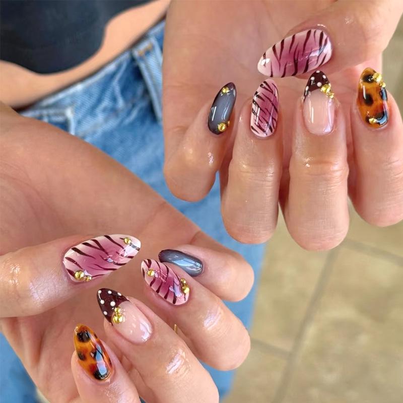 Европейские и американские градиентные персиковые балетные типсы для коротких ногтей