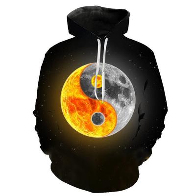 Новые крутые толстовки Water Fire Y2k с капюшоном с 3D-принтом Yin Yang Gossip для мужчин, женщин, детей, крутые толстовки, модные пуловеры для мальчиков и девочек