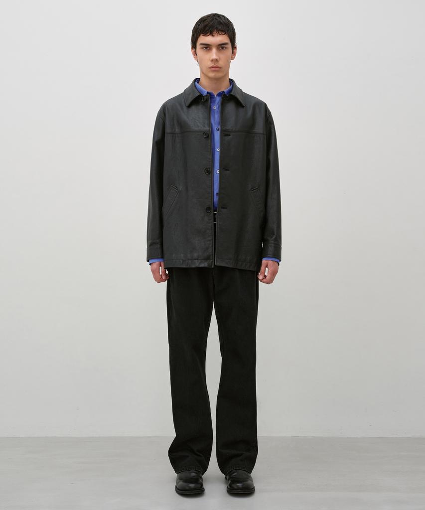 INSILENCE Calfskin Car Coat Black