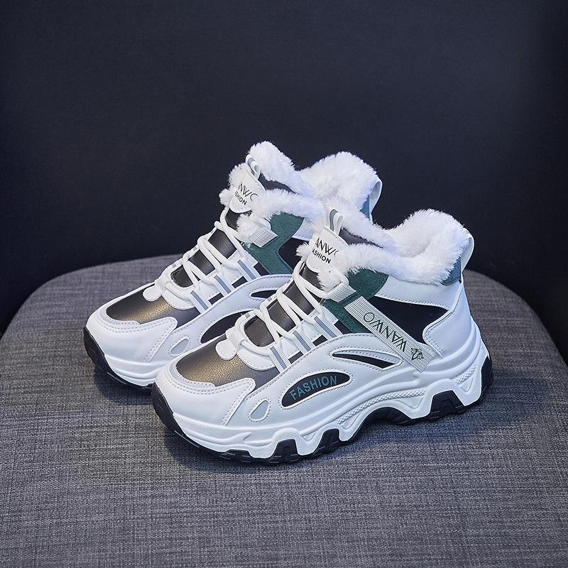 Женские повседневные кроссовки, нескользящие, удобные, спортивная обувь, женская зимняя обувь на открытом воздухе, вулканизированная обувь, женские флисовые кроссовки для ходьбы