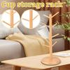 Multi Layer Wooden Cup Holder, Rotating Cup Storage Rack, Storage Rack