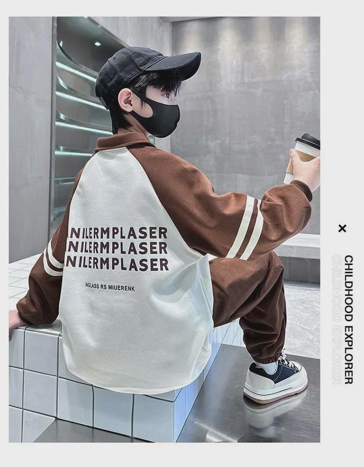 2025 Stylish Boys' Hooded Sports Sweater Suit for Spring and Autumn - Handsome & Cool