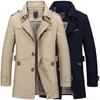 Autumn Men's Mid Length Windbreaker M-5XL Men's Jacket Casual Men's Jacket