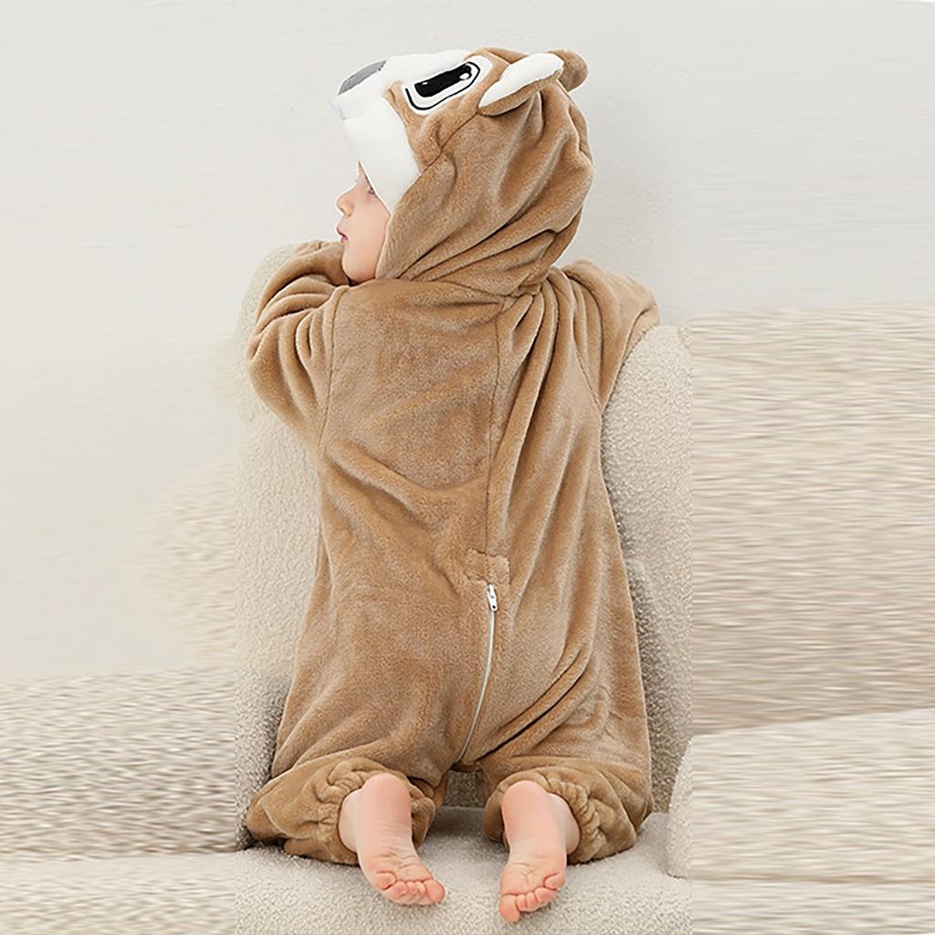 Осенне-зимняя фланелевая одежда для ползания, детские пижамы, детский фланелевый комбинезон с животными