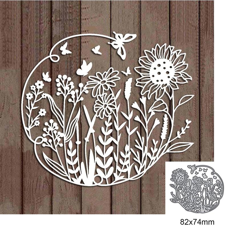 Flowers Butterfly Grass Metal Cutting Dies Stencil for DIY Scrapbooking Photo Album Embossing Paper Cards Crafts Diecuts