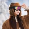 Winter Hat Women's Outdoor Riding Goggles Thermal Hat Pu Leather Windproof Ears Thickened Fleece Cap