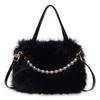 Autumn Furry Portable Small Bag Fashion Pearl Small Square Bag Autumn and Winter Textured Ladies Crossbody Furry Bag