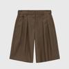 Rick Double-Pleat Single Bermuda Pants (Beige)_L4A1-Pt03C