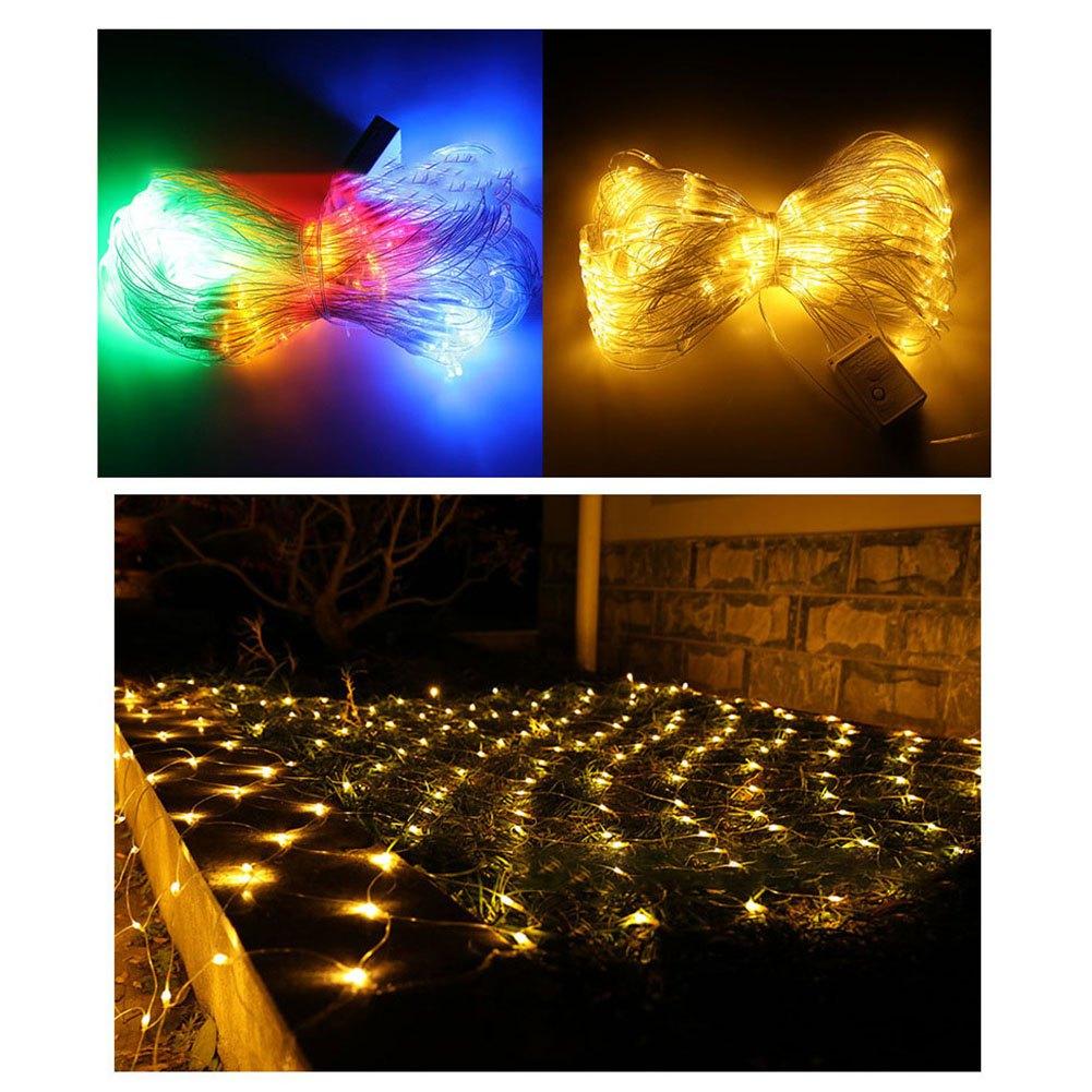 Net Lights, Outdoor Net String Lights 192LED 3*2 Meter 8-Modes with 30V Safe Voltage for Christmas Wedding Garden Decorations