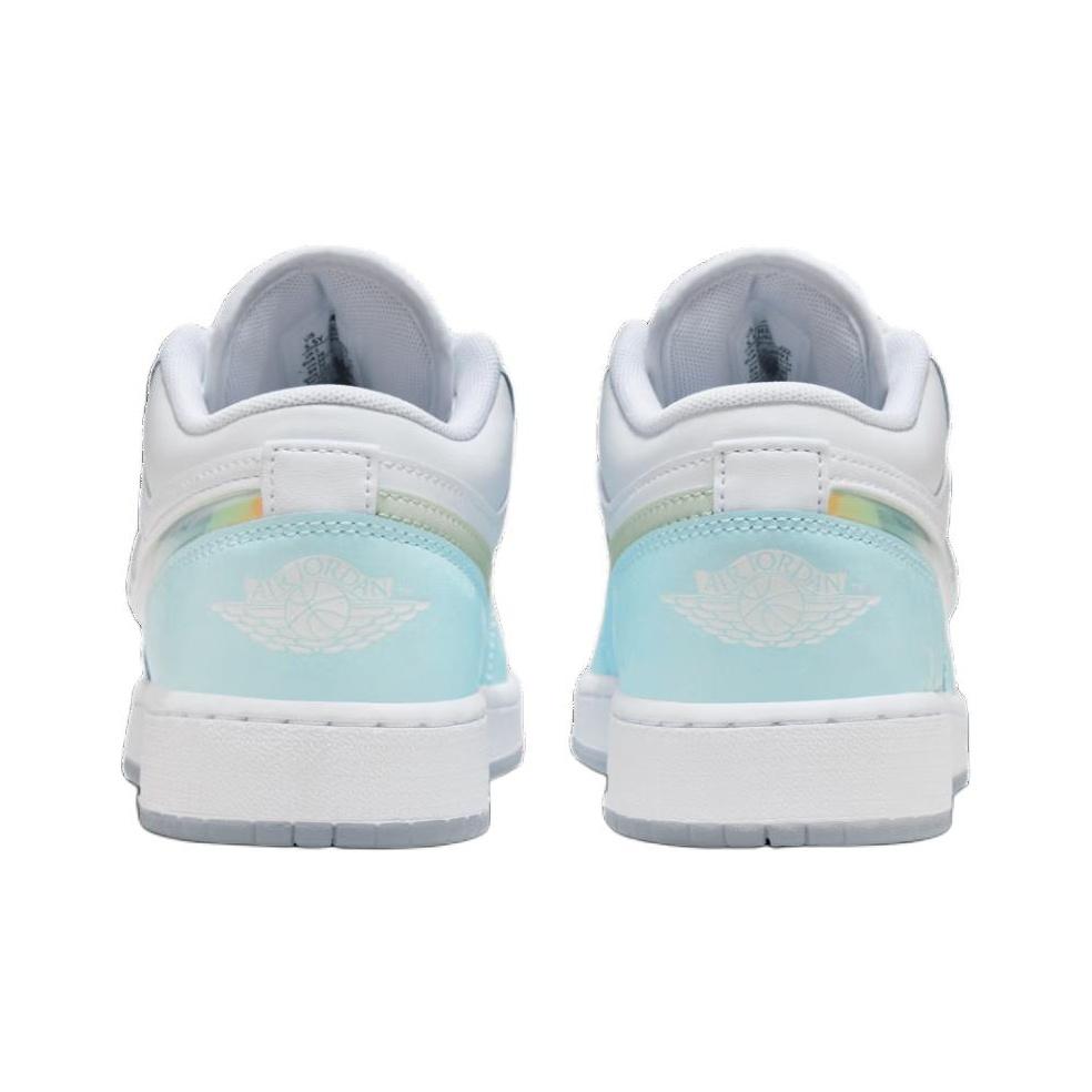 Детские кроссовки Air Jordan 1 Low SE GS Glacier Blue разноцветные белые суперфиолетовые HJ3481-491