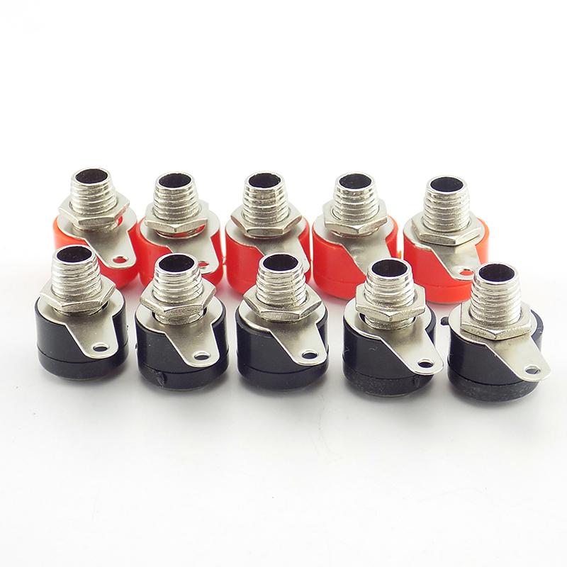 10Pcs Red Black 4mm Banana Plug Socket Connector Gold Plated / Nickel Plated 4mm Banana Male Female Binding Post Speaker Cable