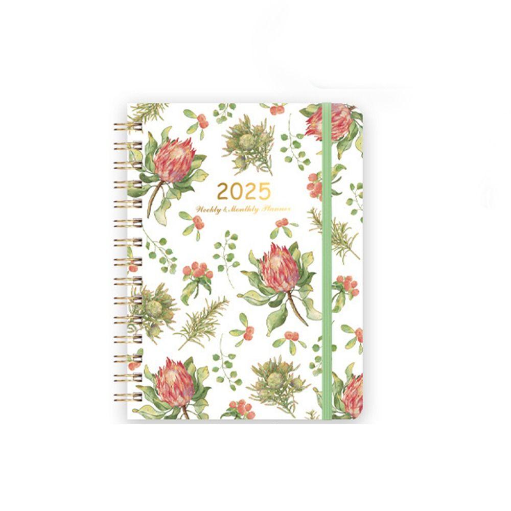 Monthly 2025 English Agenda Book Loose-leaf Coil A5 Schedule  Planner  School Stationery