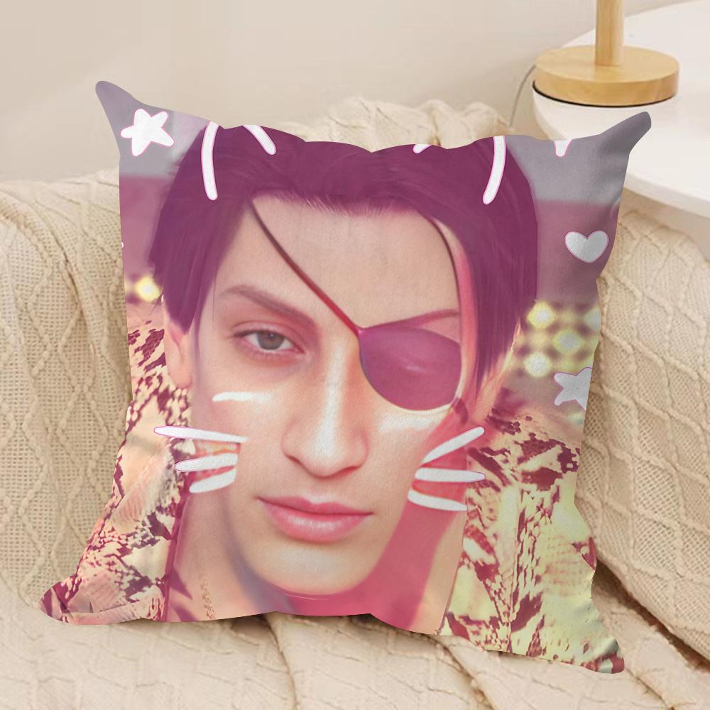 Love GGoro Majima YYakuza Cushion Cover Silky Short Plush Invisible Zipper Dustproof Sofa Pillow Case For Home Decor