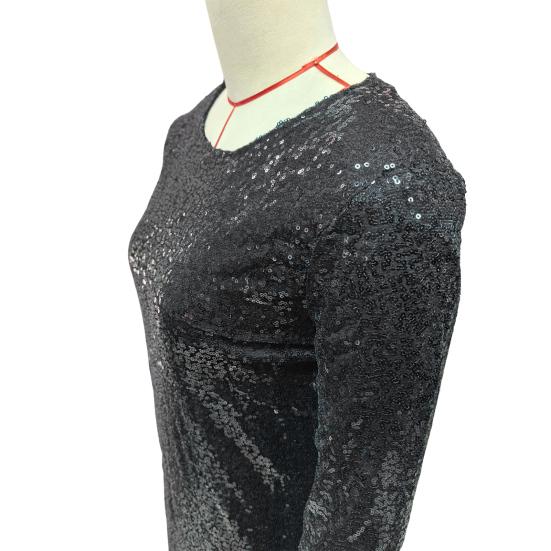 Женское весеннее платье с блестками и круглым вырезом, с длинным рукавом, свободное платье миди с открытой спиной, женское осеннее платье для выпускного вечера, вечеринки, свидания