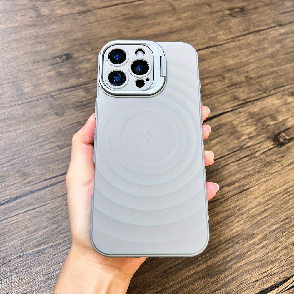 Роскошный магнитный чехол для iPhone 16 15 14 13 Pro Max с камерой, скрытый кронштейн, защитный мягкий чехол