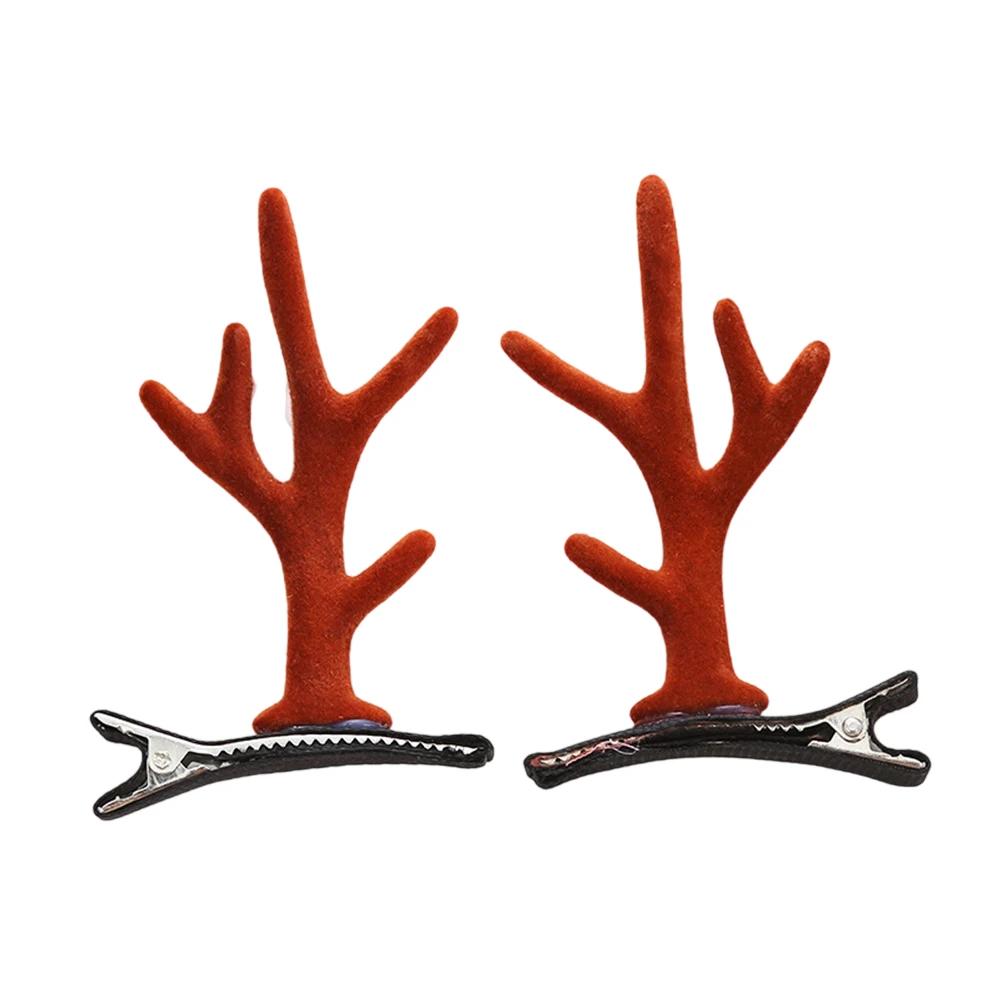 Christmas Decorative Deer Antler Hair Clip Party Costume Accessory Halloween Adult Hair Card Adorable Girl Heart Festival Gift