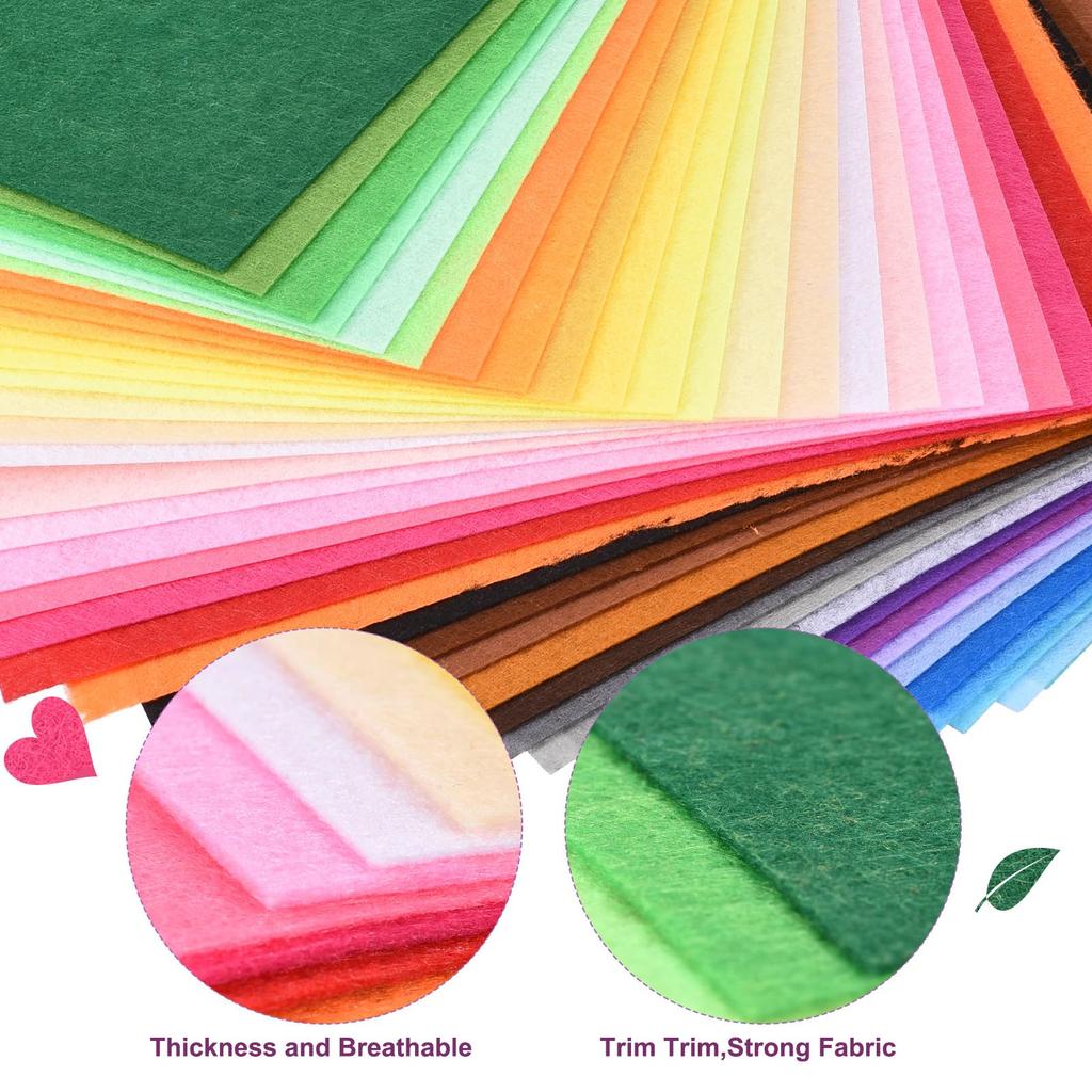Мягкие фетровые листы uxcell, тканевые листы для рукоделия 45 см x 40 см, толщина 1 мм, мягкие фетровые цветные листы для самостоятельного шитья, проектов по рукоделию, лоскутного оформления вечеринок
