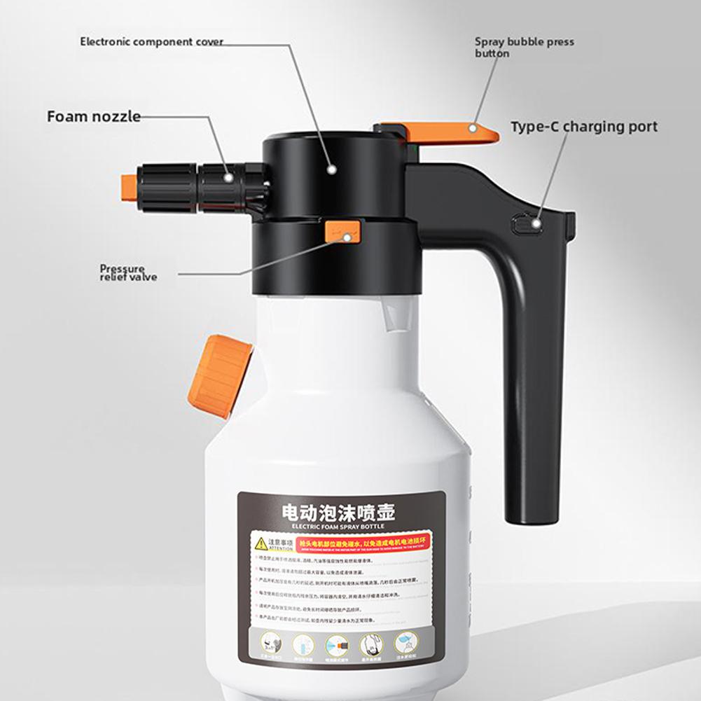 Электрический пенный распылитель с USB C, Электрический пенный распылитель под давлением для мытья автомобиля, Пенный распылитель для сада