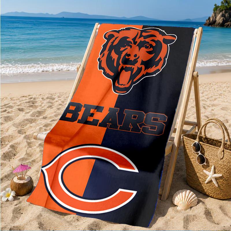 Chicago Bears Beach Towel, Quick-drying, Easy to Care for, Suitable for Both Fitness and Beach Vacations,Sports Essential