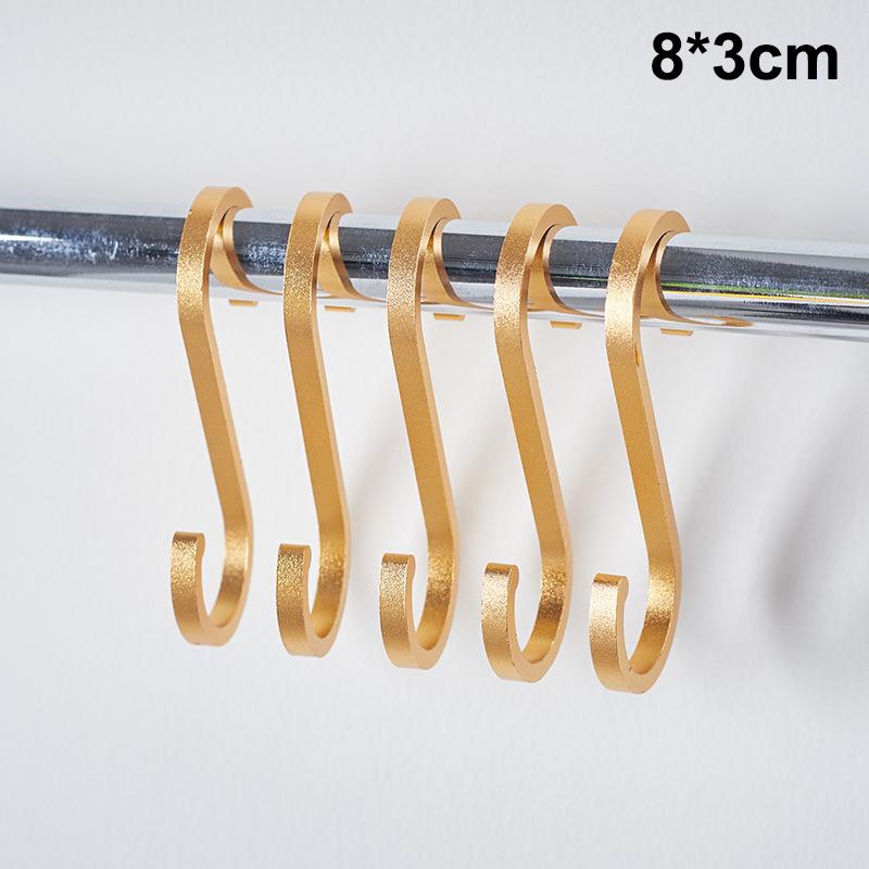 Aluminium Alloy S Shape Hooks 10Pcs Space Saving Heavy Duty Hanger for Kitchen Rail Pot Pan Closet Organizer
