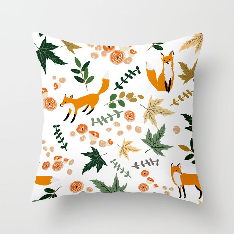 Домашний декор, мультяшная лиса, животное, подушка, наволочка, подушка, украшение для дивана, наволочка