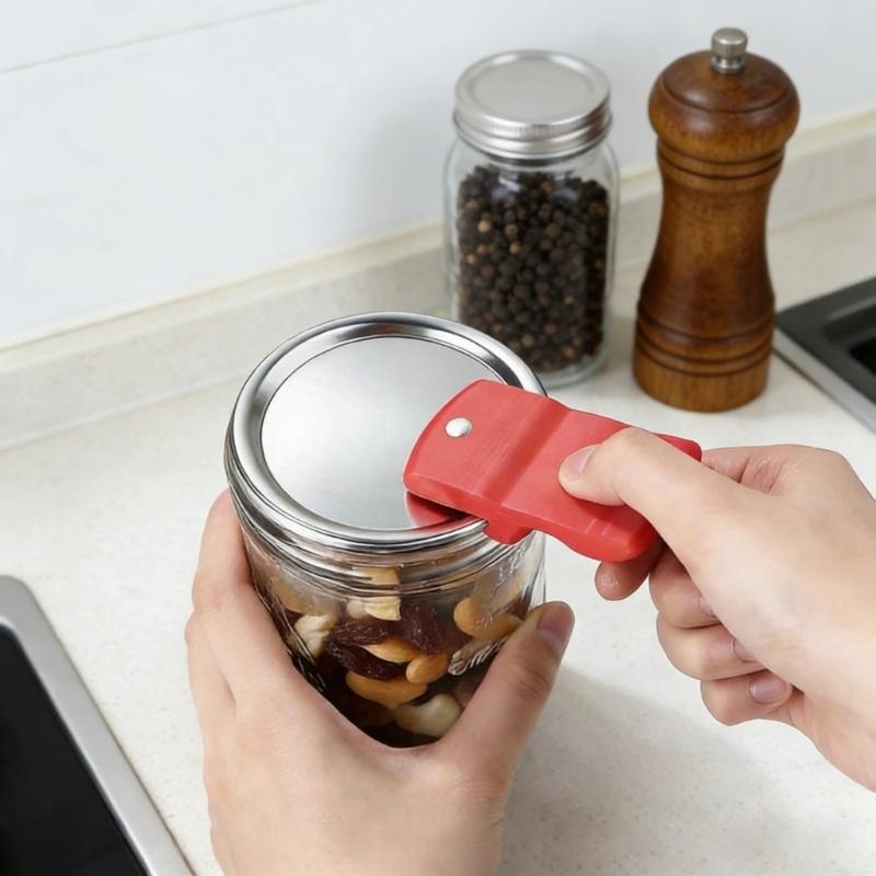 Открывалка для банок Mason Jar с магнитом для консервирования, снимает вакуумную крышку для стандартной крышки с широким горлышком, легкое открытие и хранение