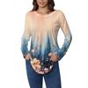 T Shirts for Women Cute Vintage Pattern Print T-Shirt Long Sleeve Tunic Tops Cotton Pullovers T-Shirt Women’s