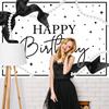 7x5ft Black White Coquette Bow Birthday Party Photography Backdrop Background