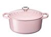 Литая эмалированная кастрюля Le Creuset Signature Cocotte Ronde 22 см, розовая шифоновая, совместимая с газовой духовкой IH, японская [Авторизованный продукт]
