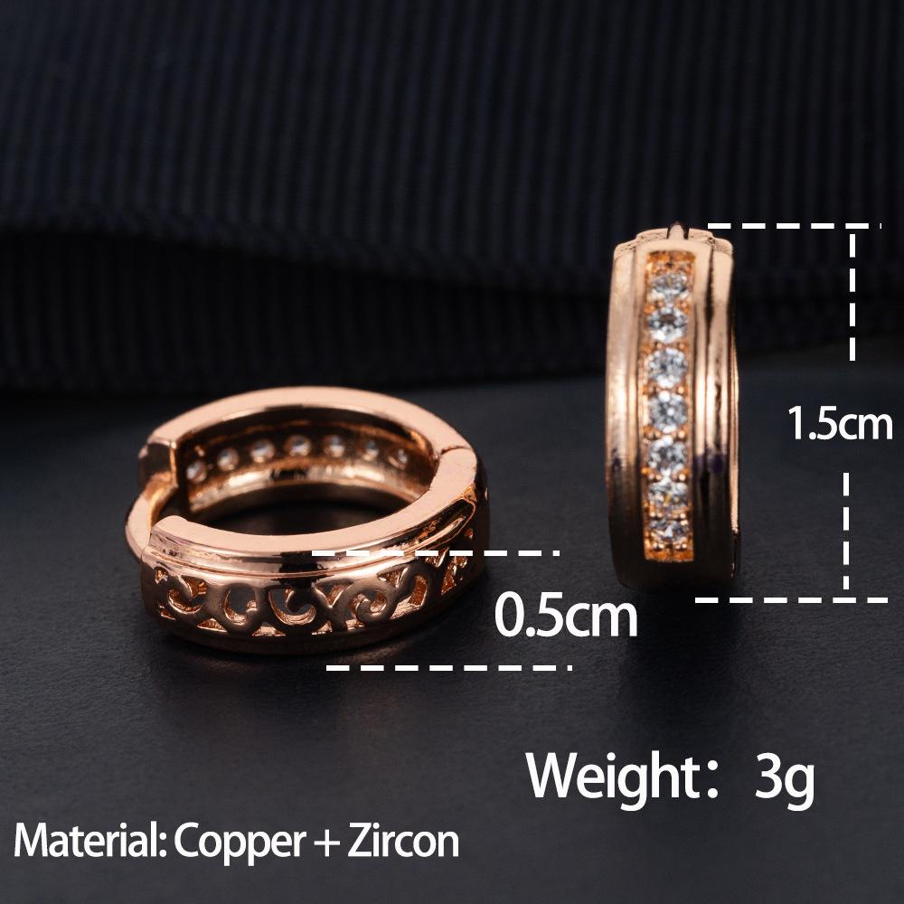 Полые серьги из розового золота с рисунком, инкрустированные микробриллиантами, в подарок для элегантных женщин