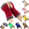 Thickened Gloves Autumn Winter Warm Fingerless Knitted Gloves for Women Sleeves Cold Weather Gloves
