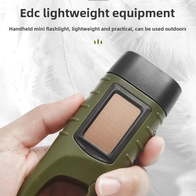 Solar Hand Cranked Flashlight Multifunctional Camping Power Supply Emergency LED Emergency Light Outdoor Lighting