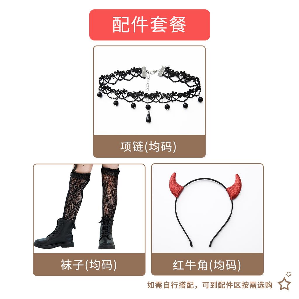 Halloween Children's Witch Costume Stage Costume Girl Magic Demon Horned Vampire Dress
