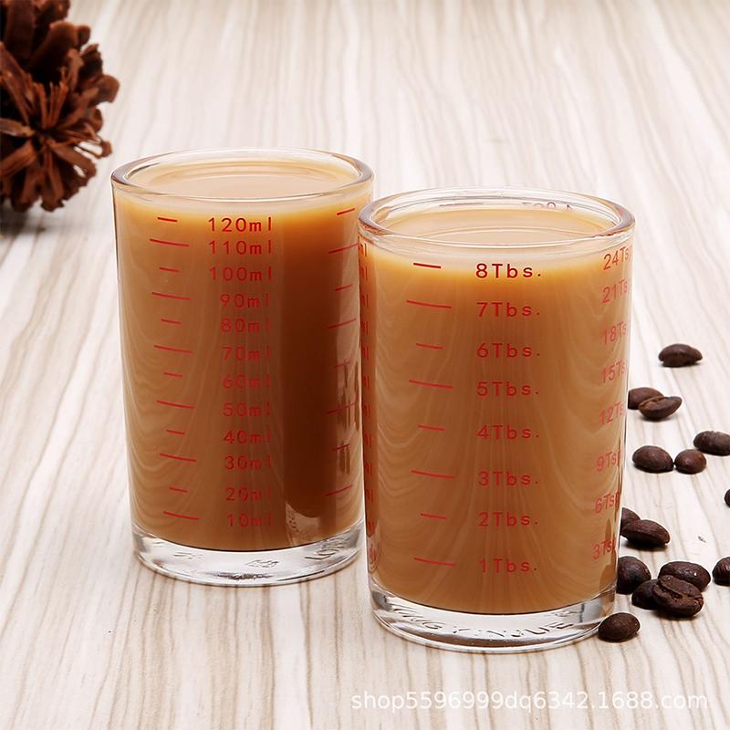 90/120Ml Heat-Resistant Glass Measuring Cup Milk Jigger Glass Ounce Cup With Handle For Espresso Coffee Barista Accessories