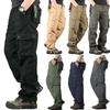 Comfortable Men's Cargo Pocket Work Pants For Casual Hiking And Outdoor Activities